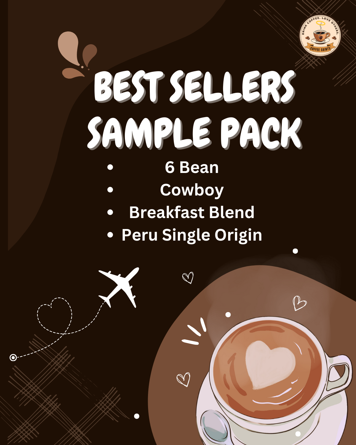 Best Sellers Sample Pack: 6Bean, Cowboy, Breakfast, Peru, Mexico, Bali